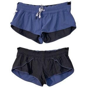 Lululemon Womens Reversible Water Surf Swim Shorts Blue Gray Gym Baddie Y2K 4
